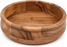 Salad Bowl Acacia Wood Natural Wooden Serving Bowl Durable  Decorative Salads