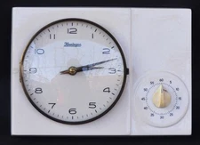 Mid Century White Kitchen Timer Wall Clock By Kieninger Germany