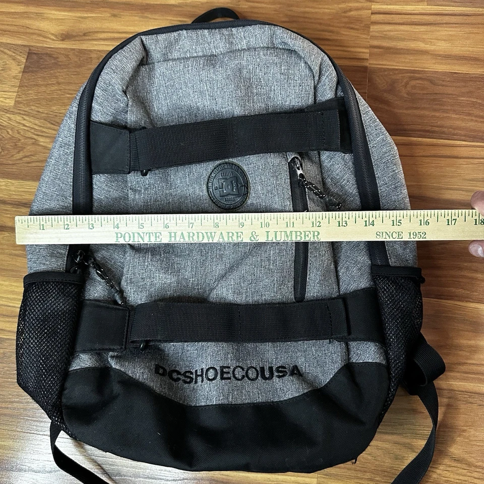 DC Shoe Co Mochila de Monopatín Gris/Negro Cremallera Bolso Escolar Laptop Lona Y2K Foto 4 de 4