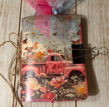 Junk Journal Handmade Booklet Book Vintage "Summer Trucks" Pockets, Ephemera