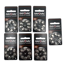 RAYOVAC Loud N' Clear Size 312 Hearing Aid Batteries 7 Packs of 8 each Exp 4/26