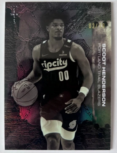 Scoot Henderson 2025-26 Topps Chrome Cactus Jack 02/10 Black Blazers #38