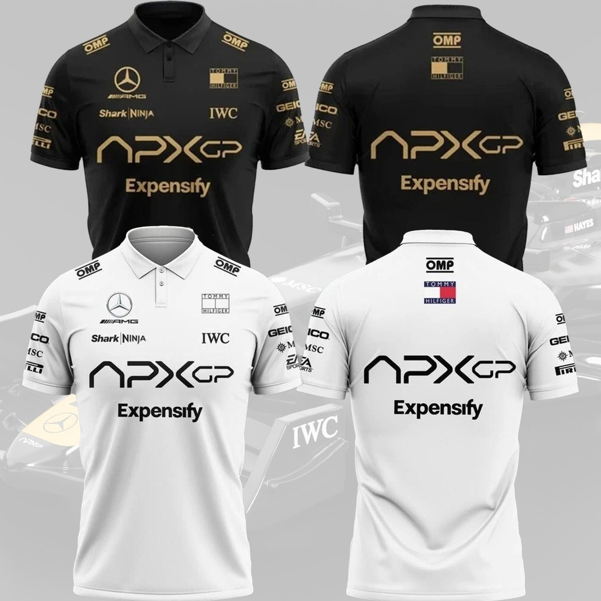 HOT! Brad Pitt F1 Movie 2025 – APXGP Black White Polo Racing
