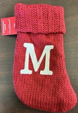 Wondershop Red Mini Christmas Stocking Letter M Polyester Loop For Hanging
