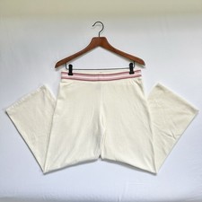 VTG Y2K 2003 Gap Stretch Velour Cream Red Pink Stripe Pants Sz Med ALTERED 