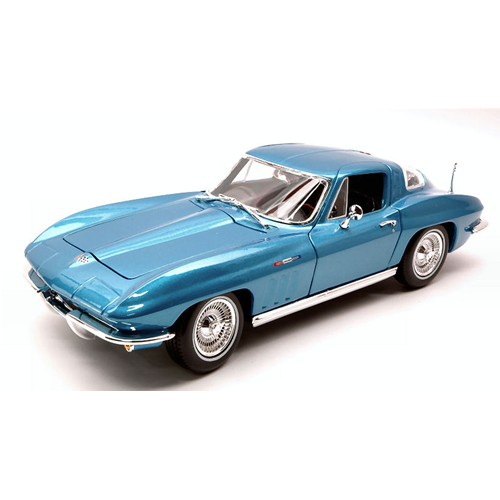 Chevrolet Corvette 1965 Metallic Light Blue 1:18 Maisto Auto Stradali -D- Neues-image