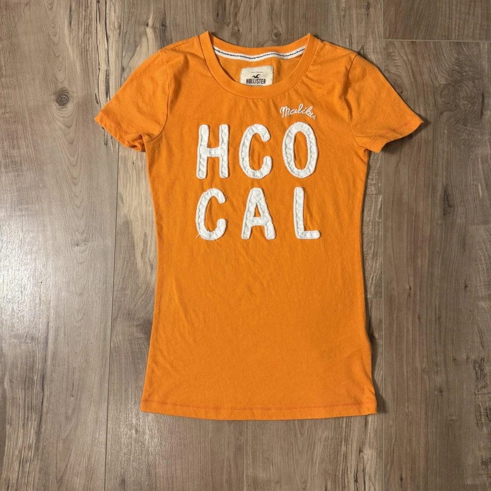 Lote de Camisetas Hollister Para Mujer XS Amarillo Naranja Rojo Blanco Logo HCO Y2K Preppy Foto 3 de 4