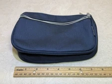 IKEA Family Blue Zippered Cosmetics Make Up Travel Toiletries Accessories Bag