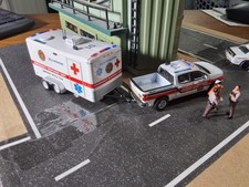 Greenlight FIRE Chevy Silverado EMRGENCY RESPONSE UNIT & TRAILER CUSTOM SET LOOK