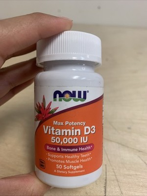 NOW Foods Vitamin D-3 50,000 IU Bone, Muscle & Immune Health - 50 Softgels