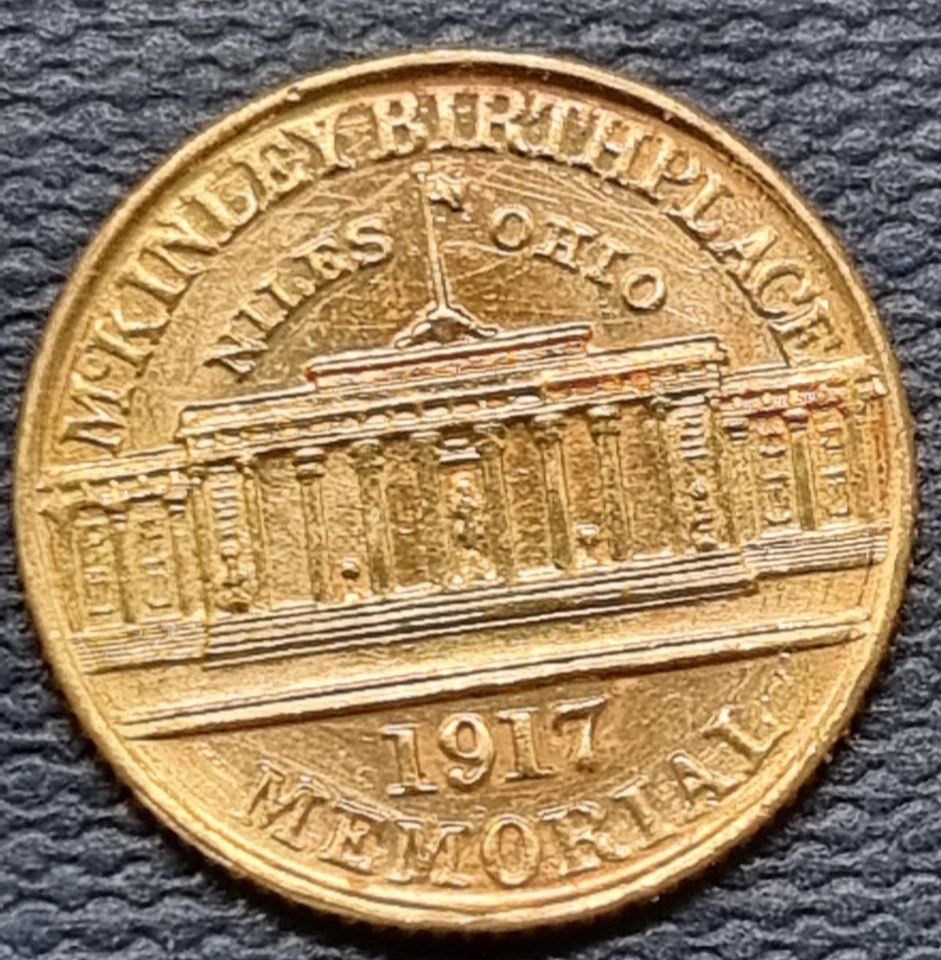 1917 McKinley Commemorative $1 Gold One Dollar Circulated Details #93242 - Image 2 of 2