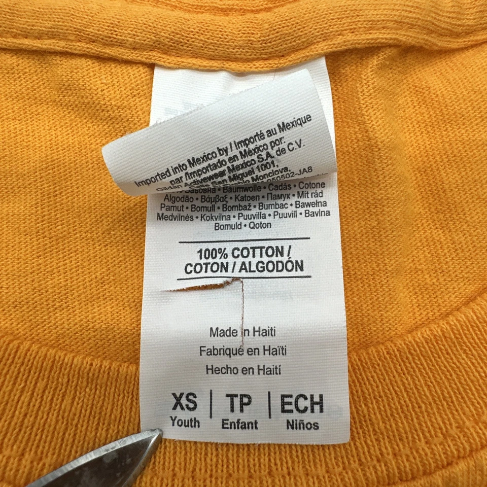 Camiseta Gildan Algodón Pesado Rasgado Niños XS Naranja Gráfico 100% Algodón. #36875 Foto 4 de 4