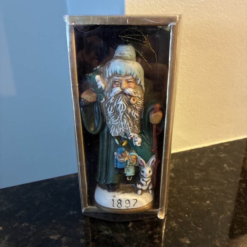 Memories of Santa 1897 Christmas Ornament Figurine In Box St Nick Czech MIB