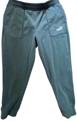 Puma Mens ESS Elevated Fleece Jogger Pants Drawstring Waist Size XL Petrol Blue