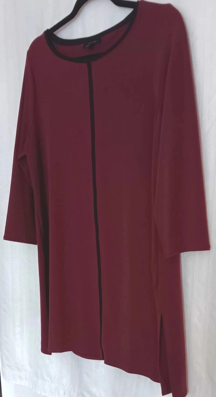 Alfani Tunic Womens  Burgandy  3/4 Sleeve Top Size M