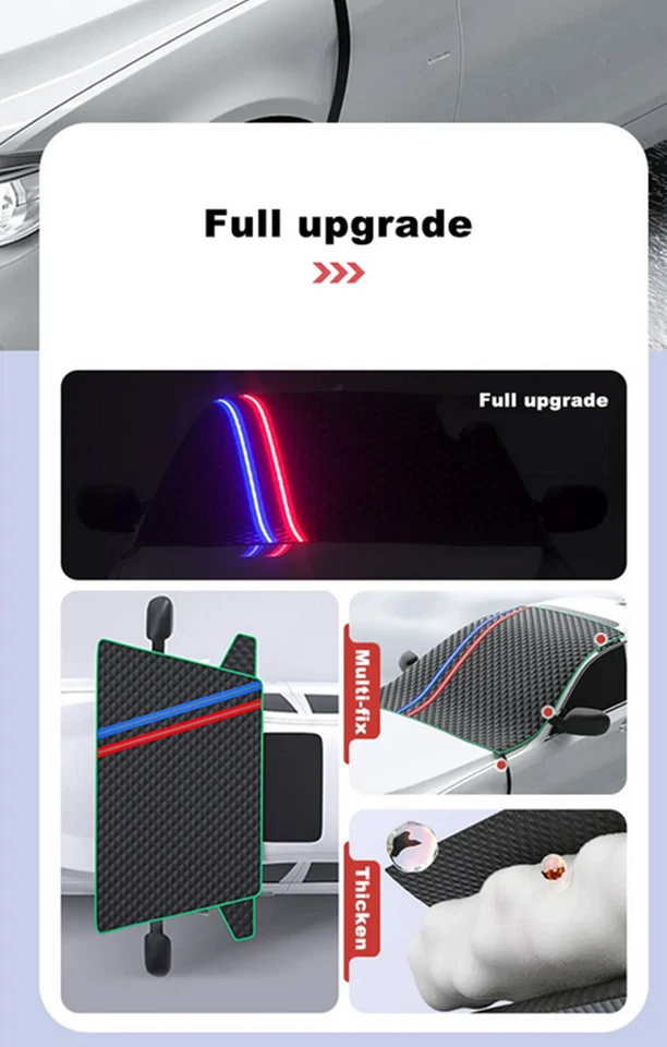 Protector de cubierta de parabrisas de coche invierno nieve hielo polvo protección contra escarcha parasol negro Foto 4 de 4