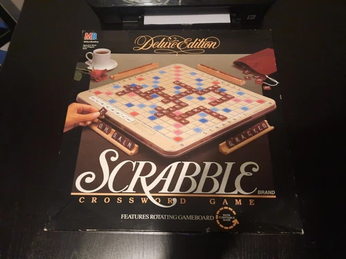 Vintage Scrabble Deluxe Rotating Turntable Edition 98% 1989 Milton Bradley