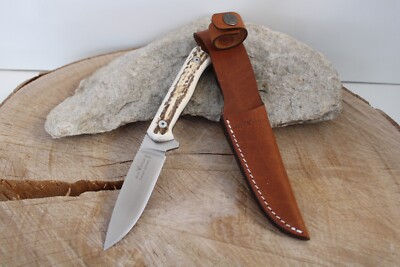 Rotwild Otter JAGDNICKER ''SPERBER'' HIRSCHHORN Lederscheide Messer RWF03BHH-LS