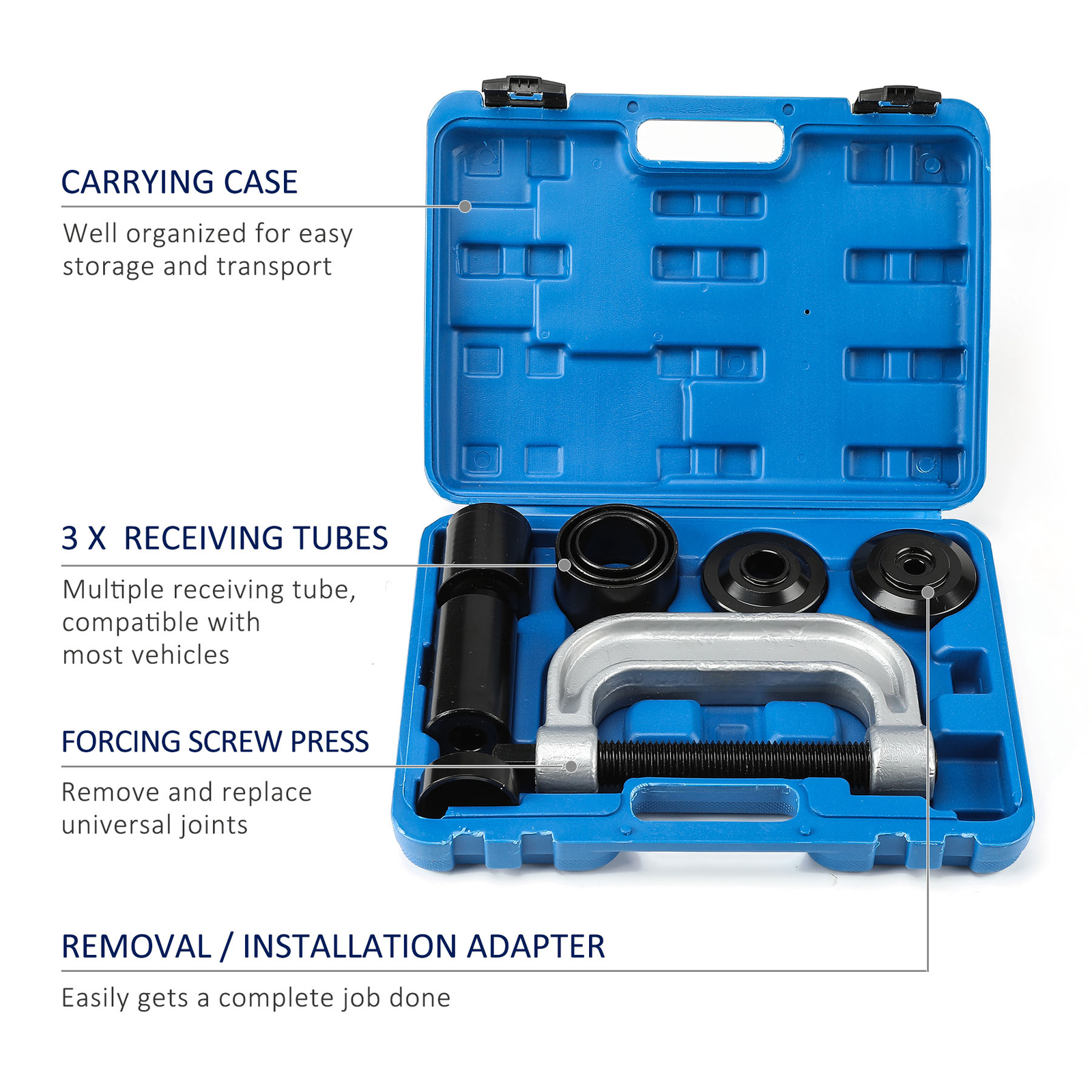 Heavy Duty 4 in 1 Ball Joint Press & U Joint Removal Tool Kit w/ 4 x 4