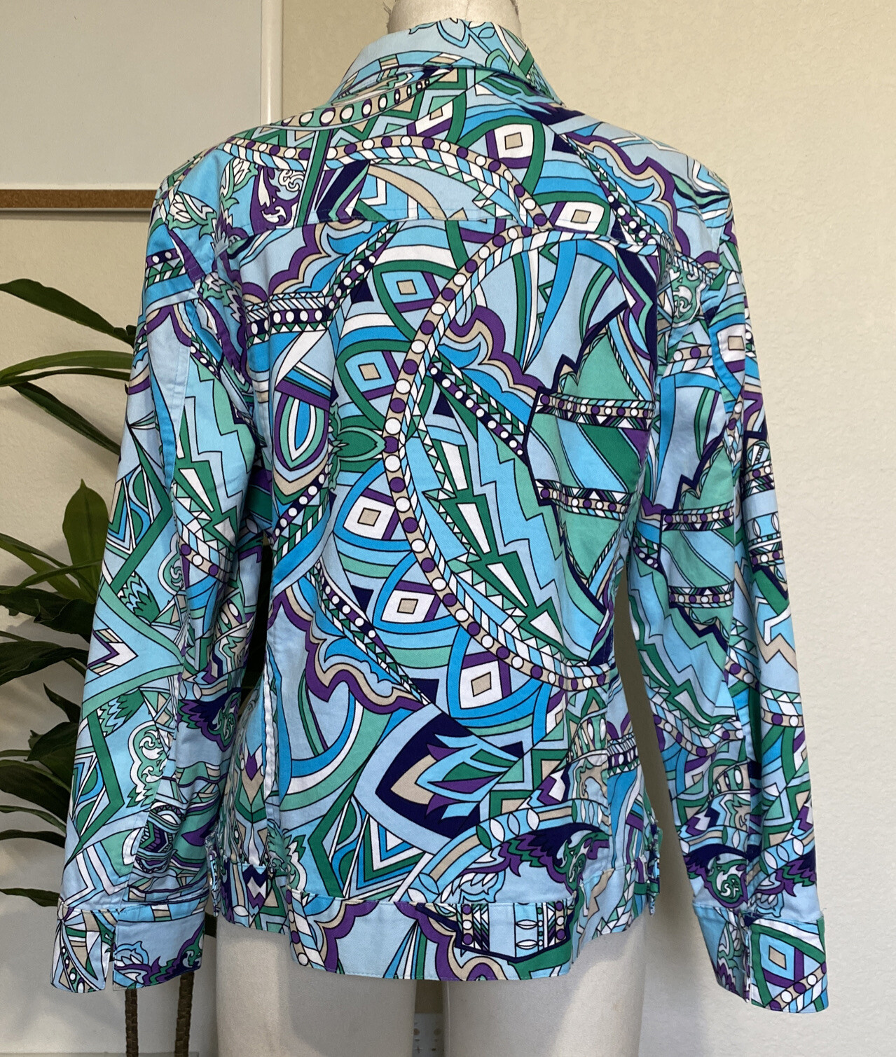 Chicos 2 Multicolor Abstract Jacket Button Front … - image 4