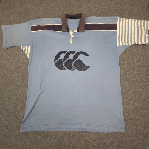 vintage Canterbury Shirt Mens XLARGE blue rugby long sleeve striped Size XL