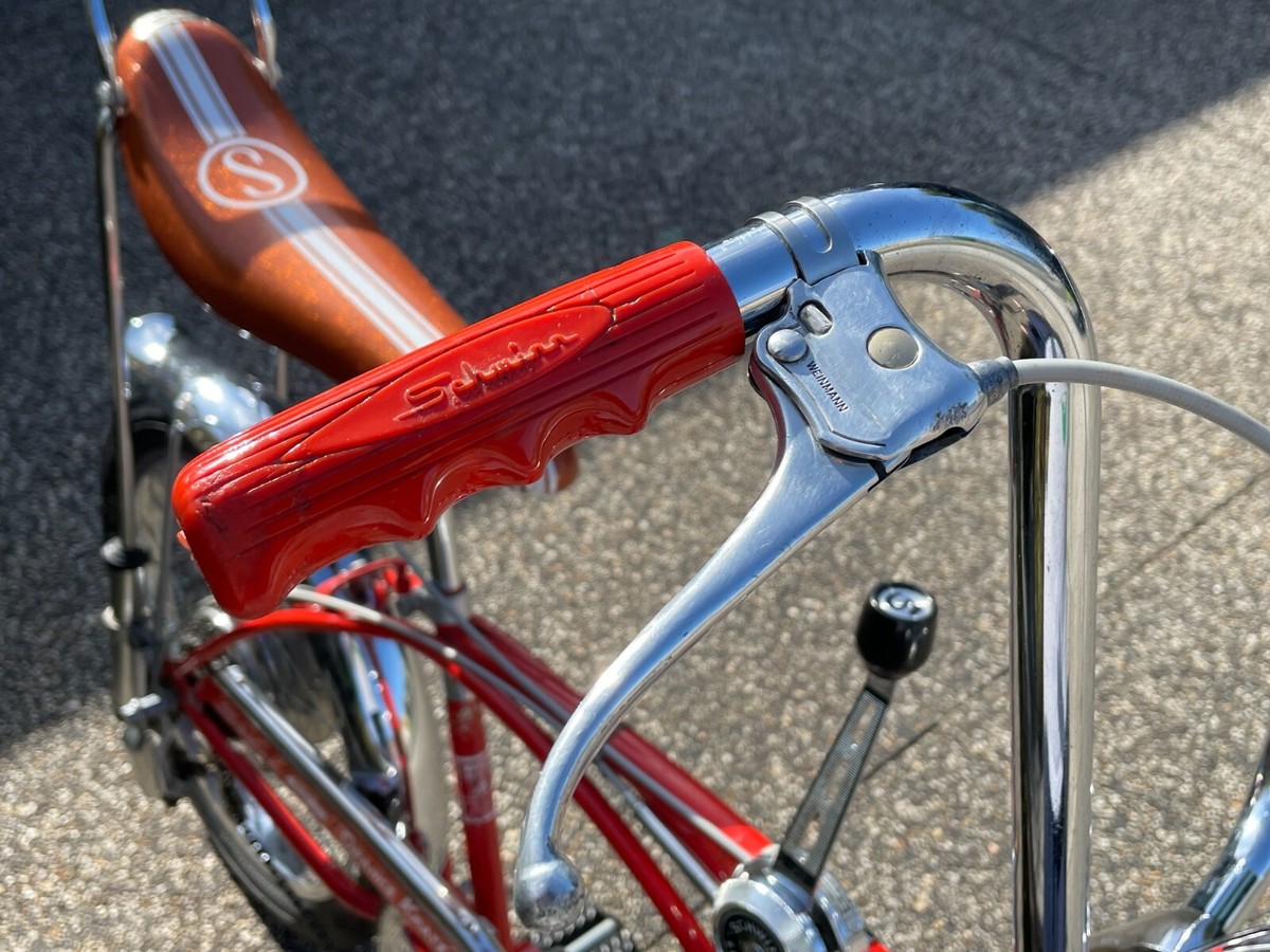 1973 Schwinn Sunset Orange krate original seat - original chrome