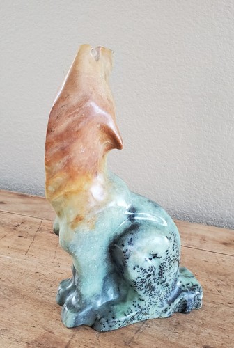 Scultura in pietra steatite artista Mark Totan Inuit ""Lupo urlante - Foto 5 di 24