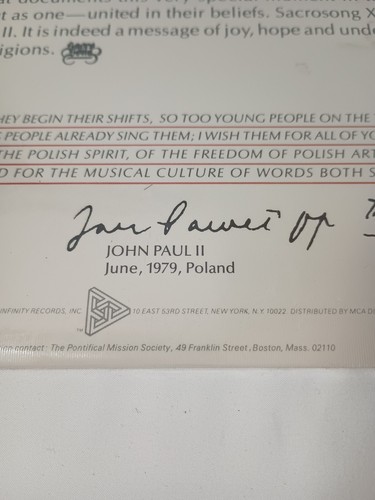Pope John Paul II Sings At The Festival Of Sacrosong LP Record 1979 NEW SEALED - Picture 8 of 9