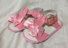 MORBIDI SANDALINI BIMBA 18 19 NEONATA 12 CM PRIMI PASSI scarpine sandali rosa