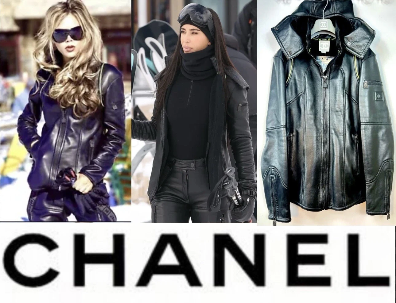 Chanel Vintage 2004 Giacca Barbie Pelle Nera 42 44 46 10 12 14 Cappotto Cappuccio L