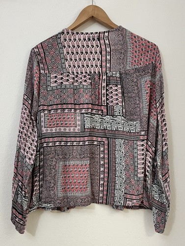 “A Little Birdie Told Me” Hippy Patchwork Look Boho Blouse Jacket MEDIUM - Picture 4 of 6