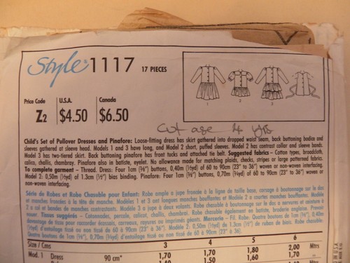 (1980’s) Style 1117 Sewing Pattern Girls Child Party Bridesmaid Dress cut age 4y - Picture 7 of 9