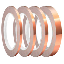 4 Pack Copper Foil Tape with Conductive Adhesive 4 Sizes 0.2/0.24/0.3/0.4Inch