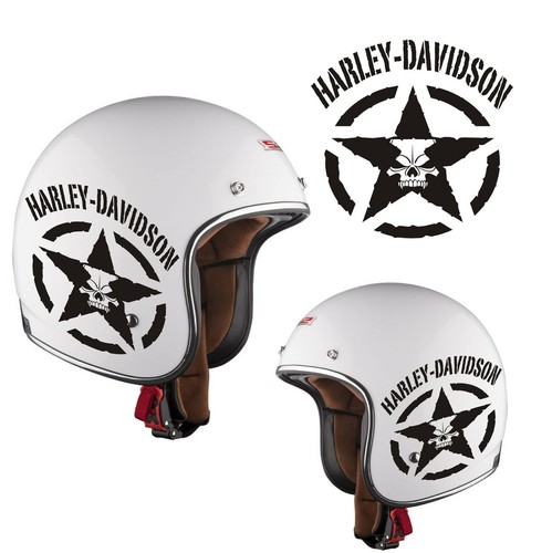 Adesivi casco moto custom Stella Skull compatibile per Harley Davidson |  eBay