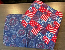4Th of July Holiday Table Runner - DBL SIDED - Collage and Fireworks - 14 x 42