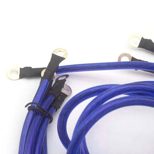Kit de cable de tierra para automóvil cable de conexión a tierra de carreras 5 puntos rendimiento universal azul - Imagen 14 de 18