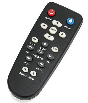 WD-RC Replaced Remote for WD Western Digital TV Live Media Player WDBNLC0020HBK