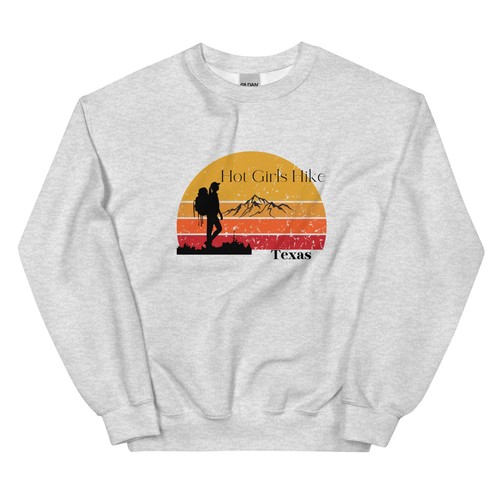 Hot Girls Hike Texas Super Soft Unisex Crewneck Sweatshirt - Picture 18 of 34