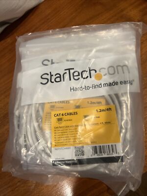 Lot Of (10) StarTech N6PATCH5WH New CAT6 Cables (5 ft 1.5 M, White) ETL Verified