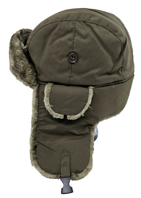 Mil-Tec - PILOTEN-PELZMÜTZE - MA1 - Fellmütze  - Wintermütze - Oliv - Gr L