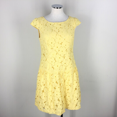 drop waist butter yellow dress Butter Yellow with Micro Polka Dots Drop Waist Mini Dress