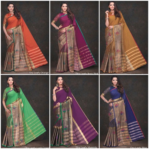 Cotton rosato magenta indiano oro Bollywood lussureggiante Sari Saree Arancione Fancy blu Ethnic Silk Wedding Designer nuziale Pn rosa verde wfE1ROqWW