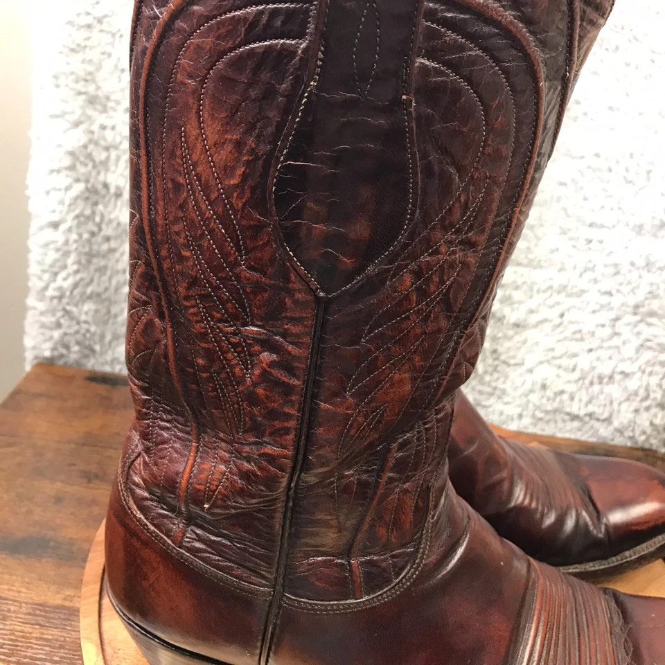 Luchesse Classics Seville Goatskin Boots Mens 11A Narrow Cherry Wood Cowboy - Image 2 of 4