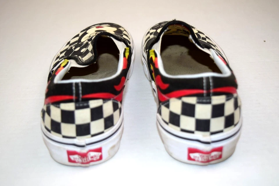 Vans Shoes Mickey and Minnie Mouse Low Cut Flames Checkerboard Women's Sz 5 or 6 - Image 3 of 4
