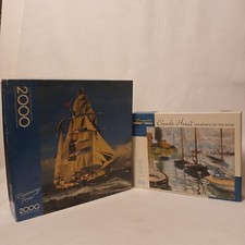 Jigsaw Puzzle Lot of 2 Gently Used Complete featuring Sailing Ships Sailboats