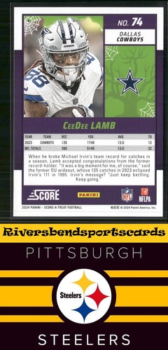 2024 Score-A-Treat #74 CeeDee Lamb A-Treat - Murciélagos verdes - Imagen 2 de 2
