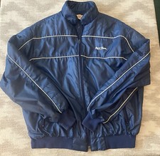 VTG 80s King Louie Pro Fit Blue Aqua Glass Bomber Jacket XL Union Made In USA