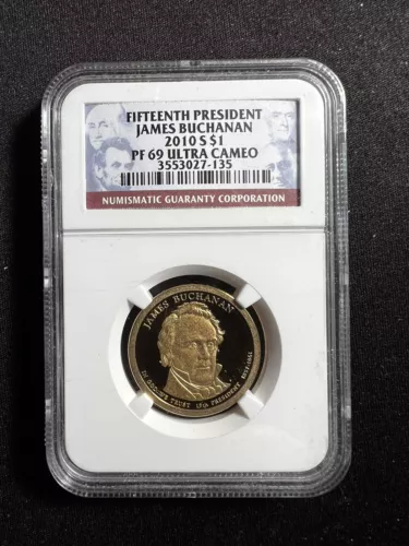 2010 S $1 James Buchanan Presidental Dollar-NGC PF69 Ultra Cameo