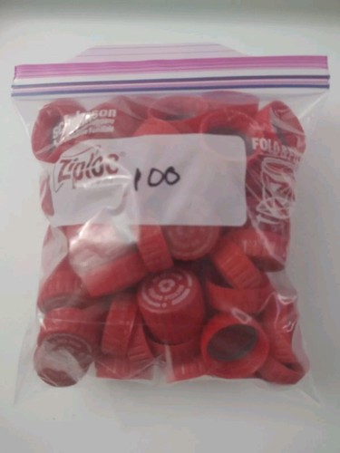 100 RED Plastic Soda Bottle Screw Caps Project Arts & Crafts.