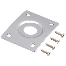 Guitar Jack Socket Plate Curved Rectangle Style Output Jack Plate Chrome LP TL